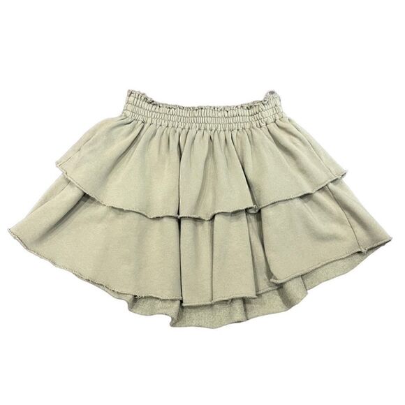 aerie Dresses & Skirts - Aerie tiered jersey mini skirt sage green cotton size XS